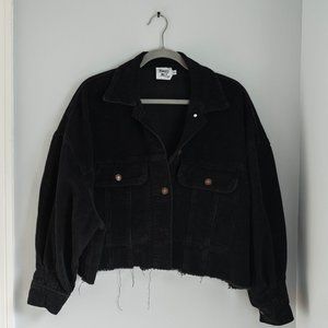 Princess Polly Black Corduroy Denim Jacket S/M